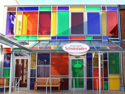 colorful facade made of glass