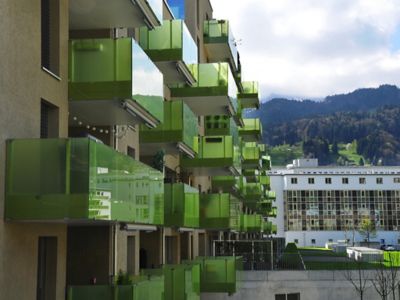 green color balconies