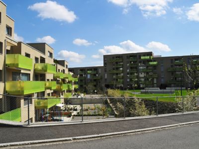green color balconies