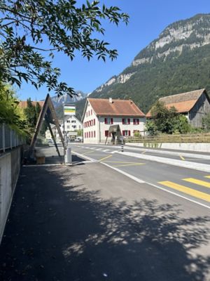 bus stop with glass partitions