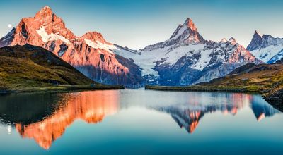 Paisaje de montaña y lago