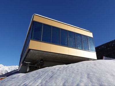 panoramic windows of a building