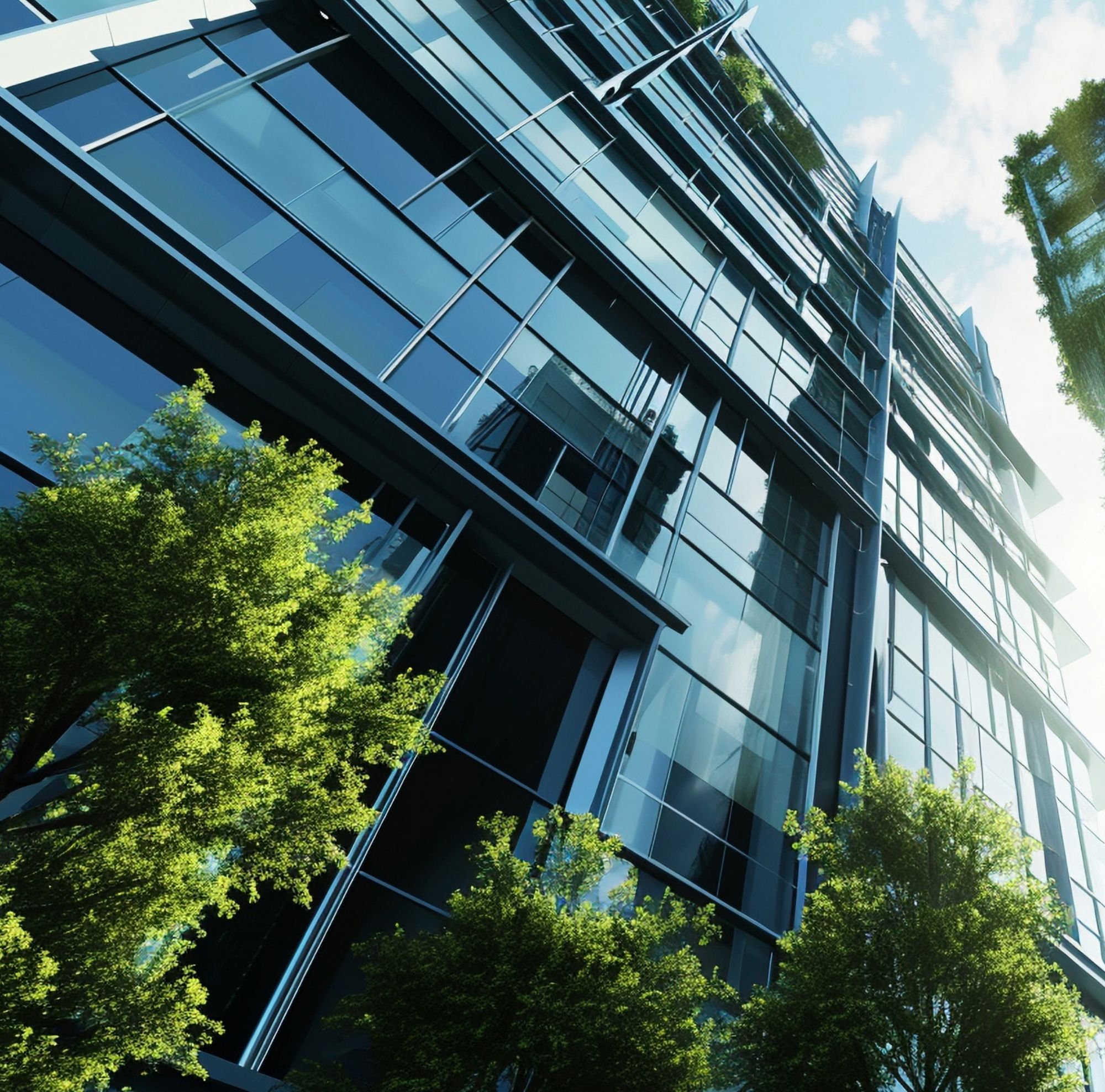 trees and facade 