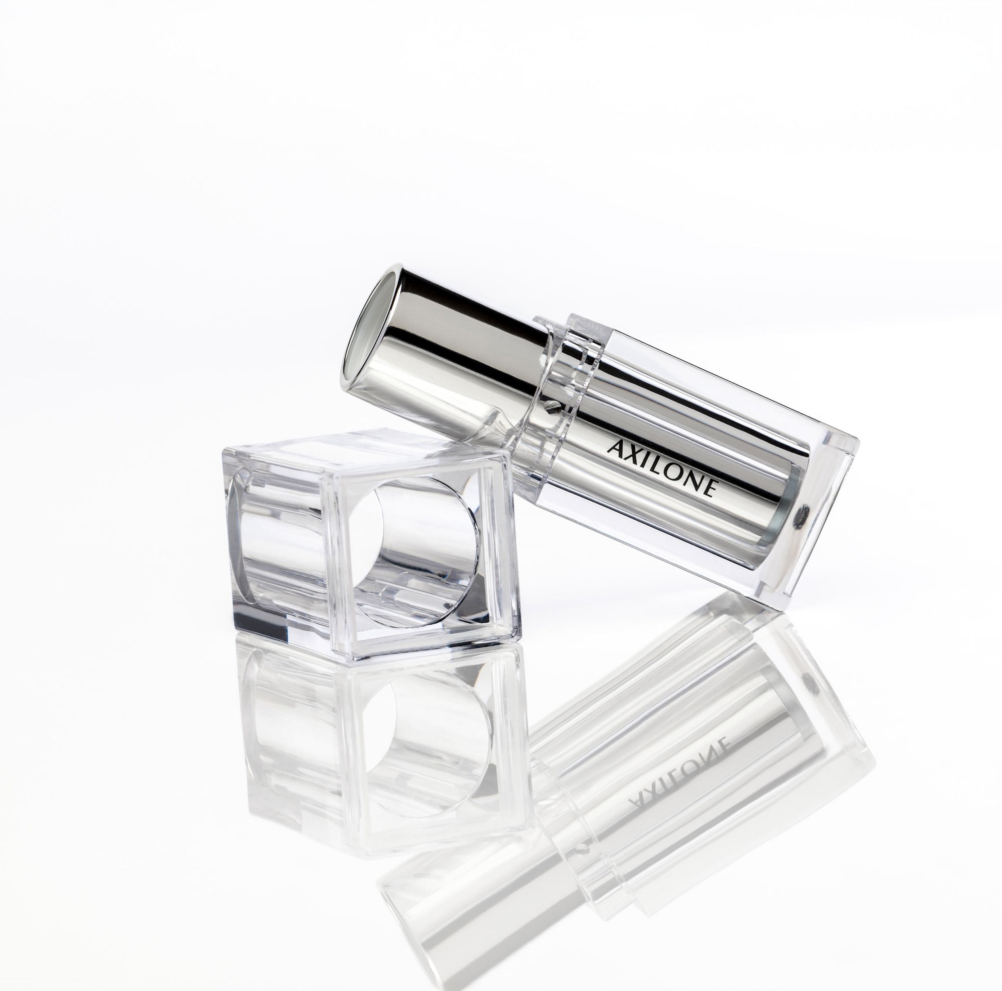 Clear lipstick packaging made from Cristal One Renew IM812.   
