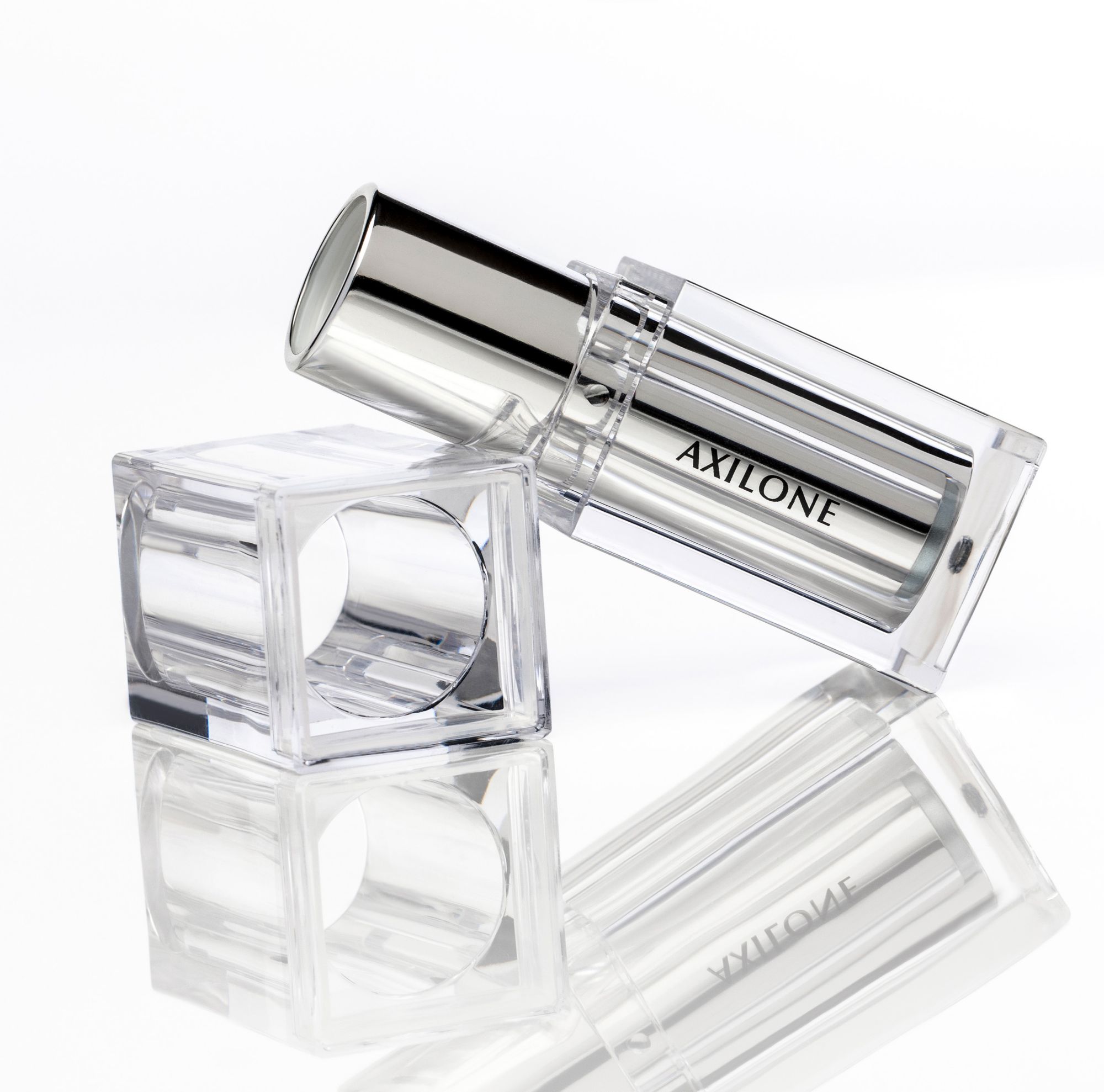 Axilone clear lipstick packaging made from Eastman Cristal. 