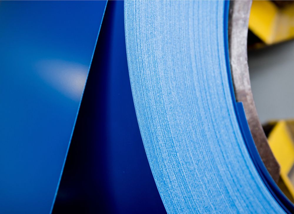 A large, coated metal coil. 