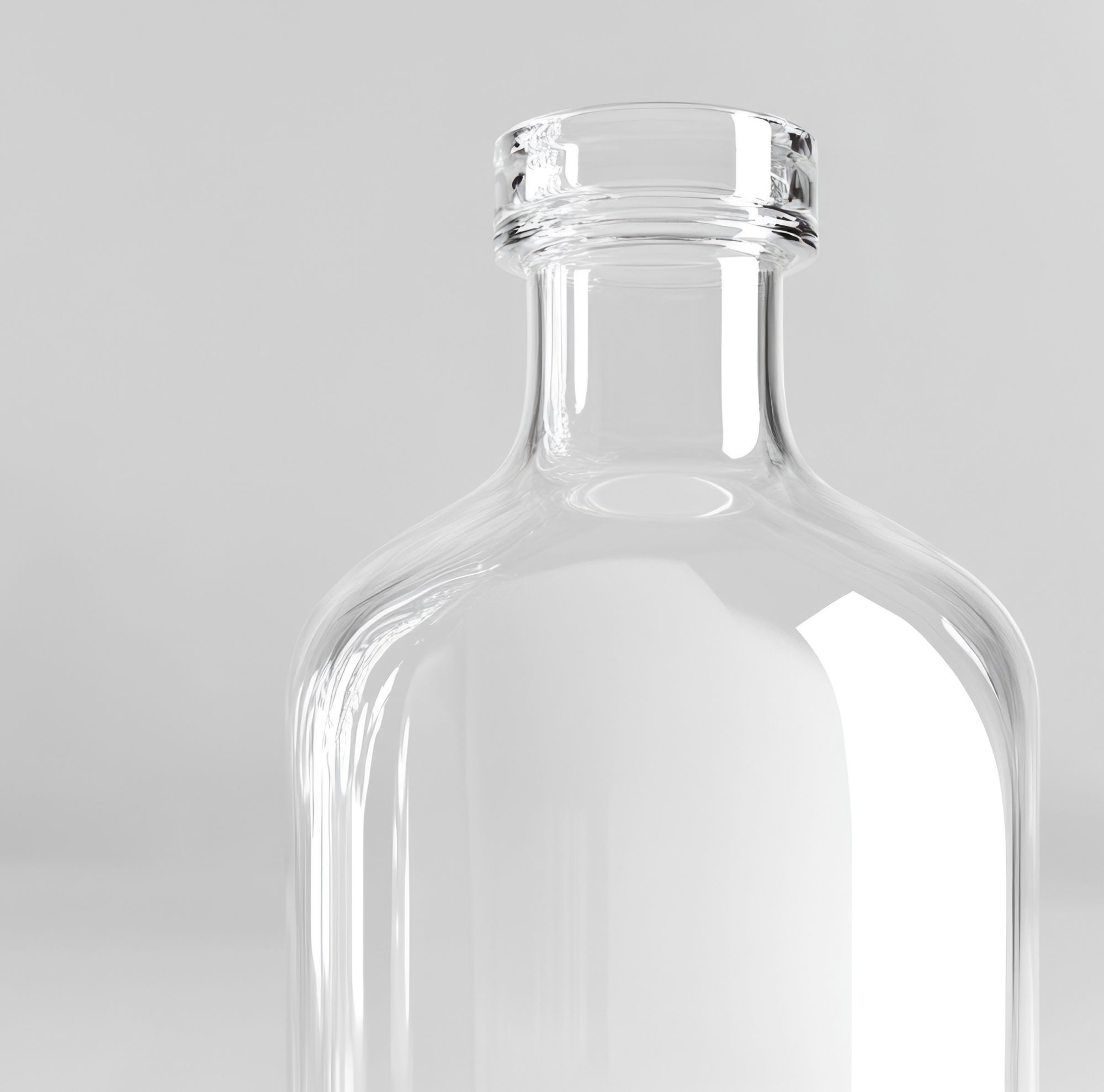 A clear plastic bottle. 