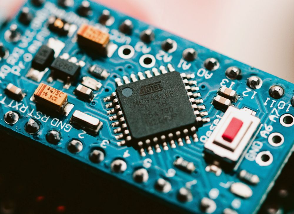 A microchip shown on a circuit board 