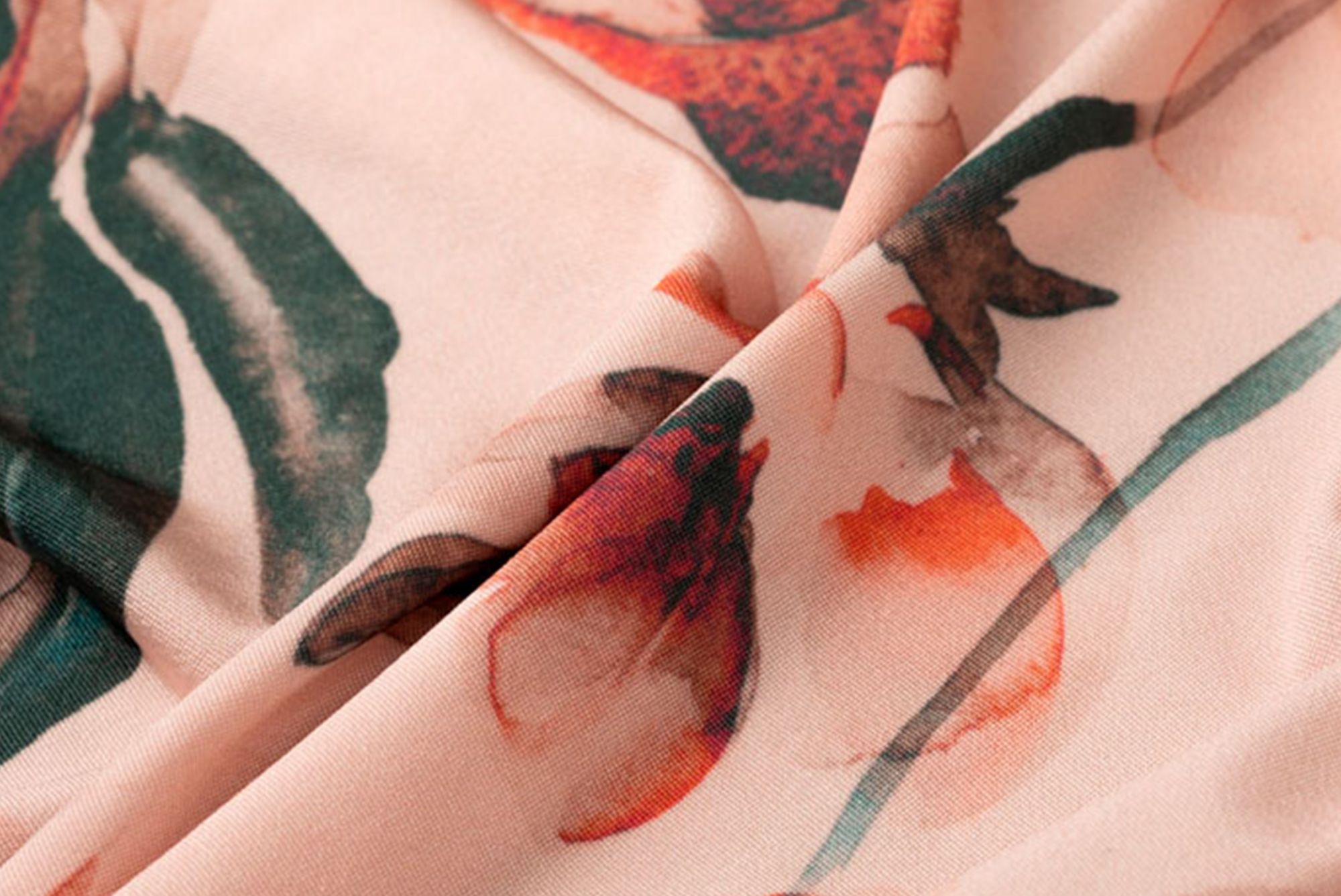 Closeup floral print ekoten cloth 