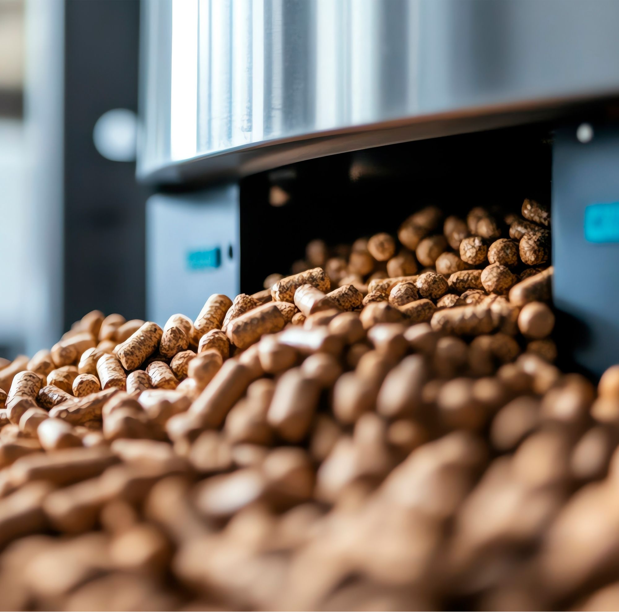 Close-up of animal feed pellets.   