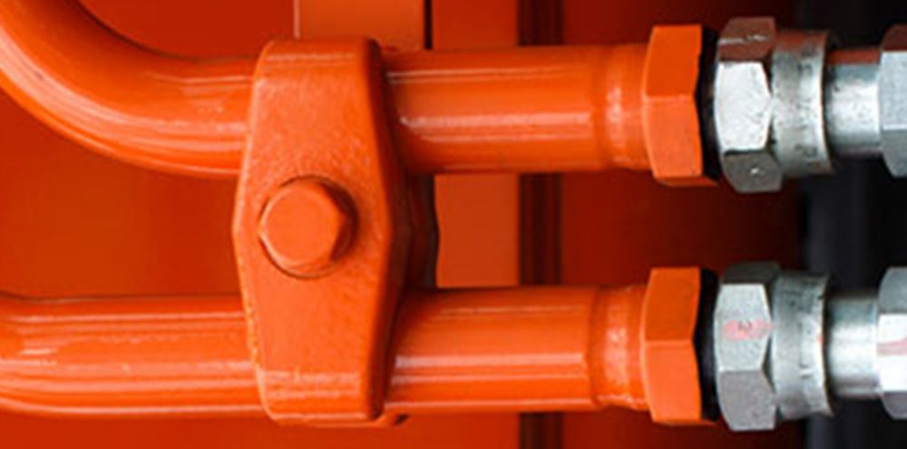 Close up orange industrial coating 
