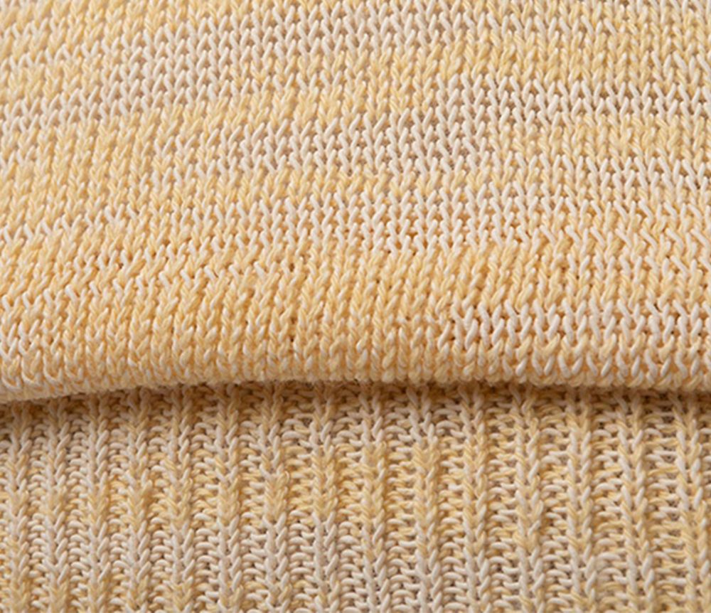 closeup orange knit folded sweater 