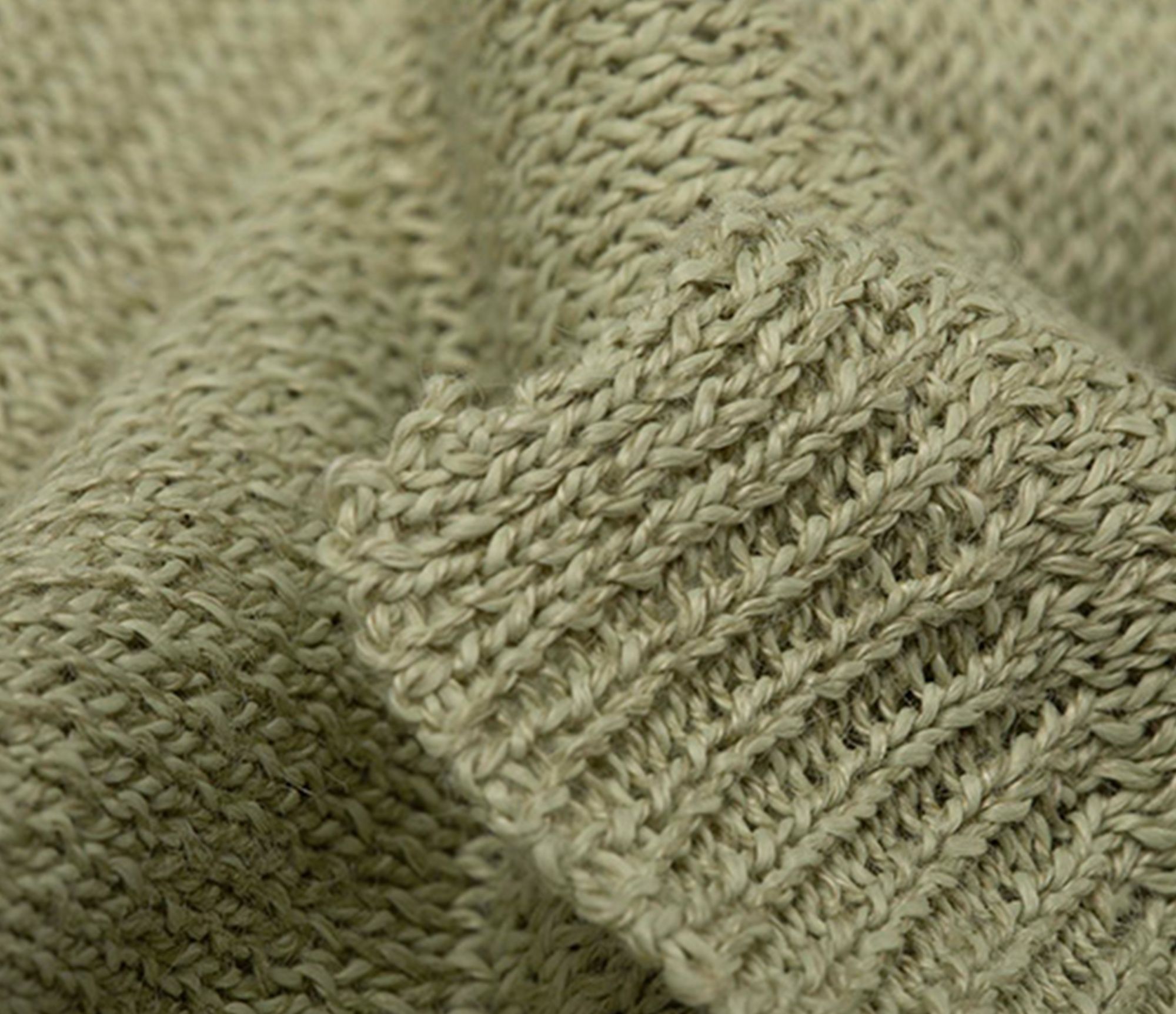 closeup sage knit linen sweater 