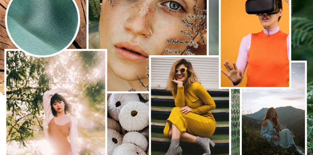 Collage women images mood board 