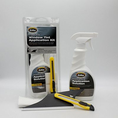 Gila® Complete Window Tint Application Kit next to unpacked products