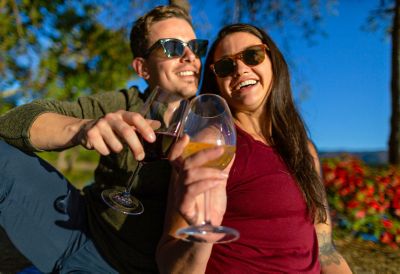 Couple drinking glass of wine. 