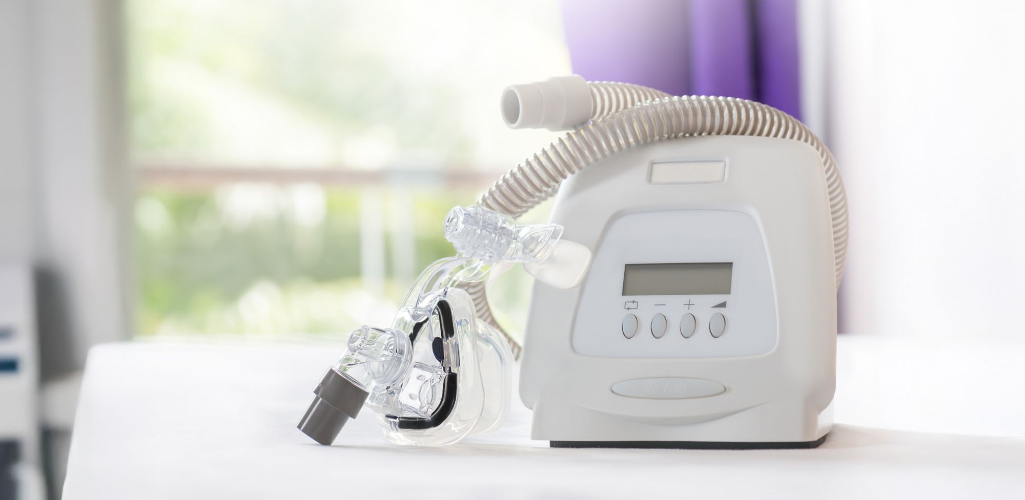 CPAP machine with mask. 