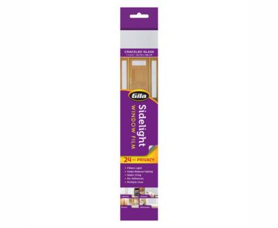 Gila Crackled Glass Sidelight Window Film in retail packaging.