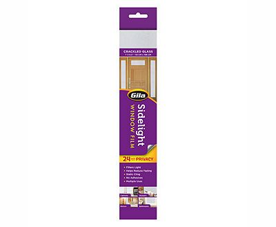 Gila Crackled Glass Sidelight Window Film in retail packaging.