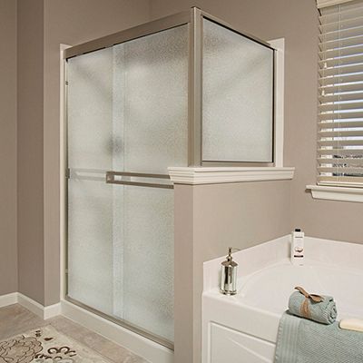 Gila® Crackled Glass Decorative Window Film on shower door
