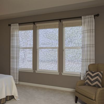 Interior viw of Gila® Frosted Botanical Decorative Window Film in bedroom