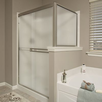 Gila® Frosted Glass Decorative Window Film on shower door