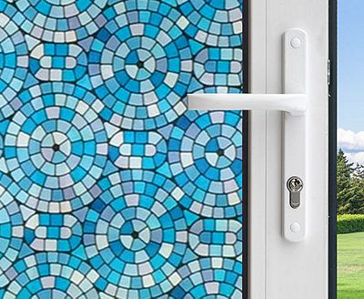 Gila® Mosaic Circles Decorative Window Film on sliding glass door