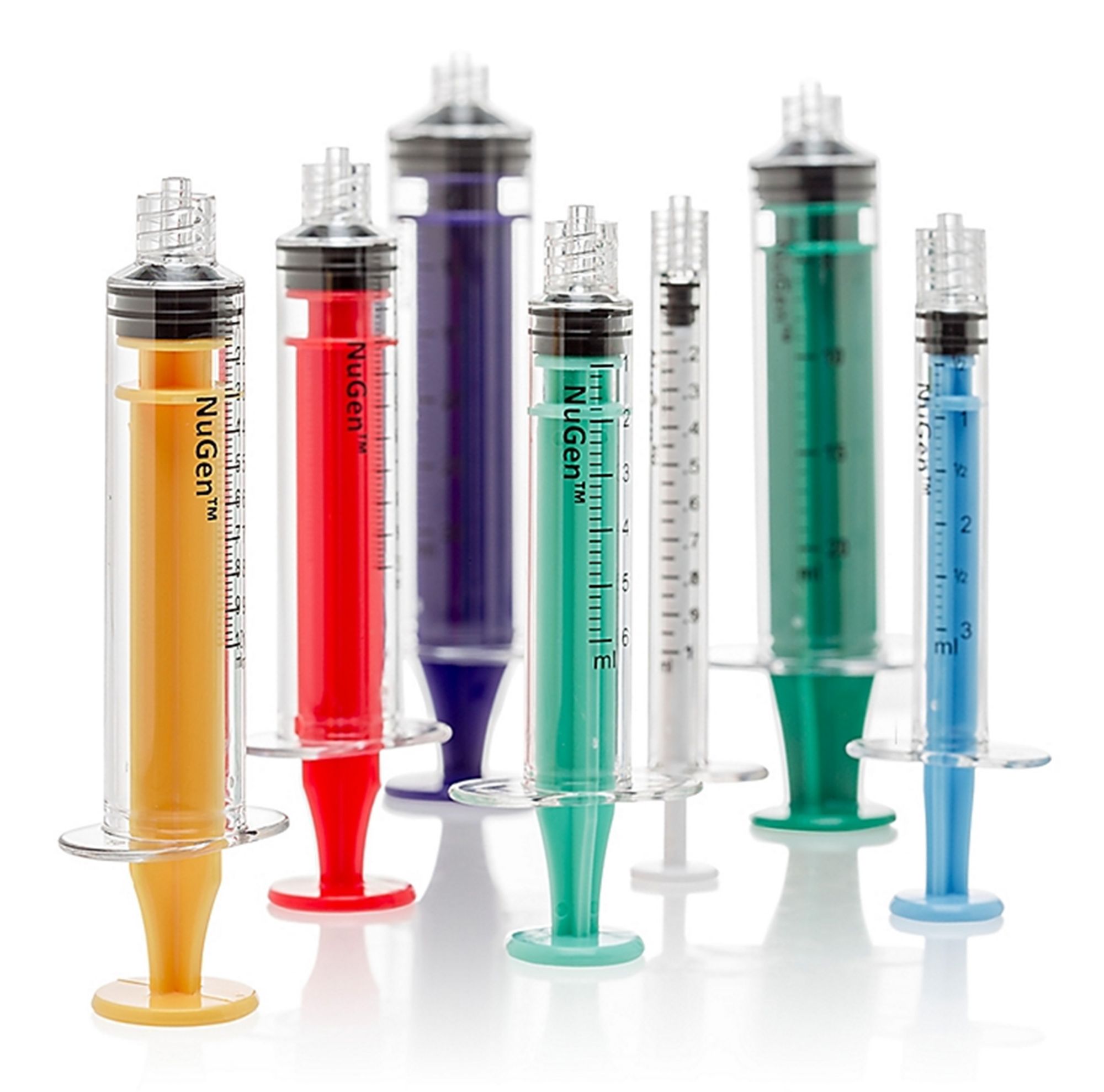 Clear liquid contained in small blow-fill-seal plastic containers. 