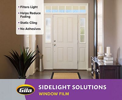 Gila Diamond Lattice Sidelight Window Film on an entryway door.