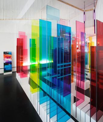 piece of art made of colorful glass