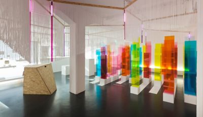 piece of art made of colorful glass