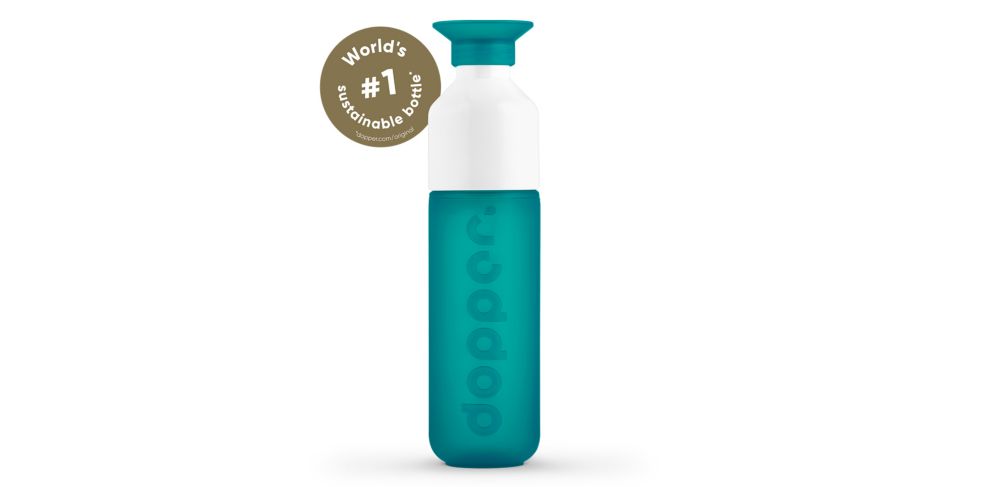 Reusable tidal teal Dopper bottle made of Eastman Tritan™️ Renew 