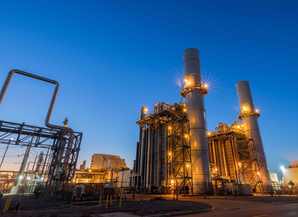 Nighttime view outside Eastman’s Longview facility. 