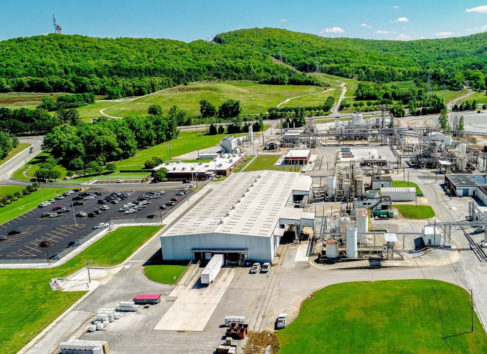 An aerial view of Eastman’s Anniston facility. 