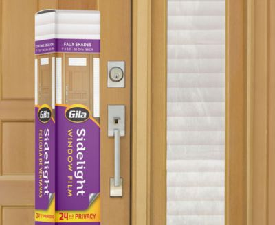 Gila Faux Shades Sidelight Window Film on a front door sidelight.