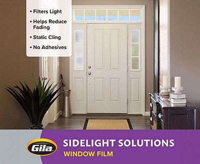 Gila Faux Shades Sidelight Window Film on an entryway door.