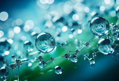 Molecular model of clear orbs.   