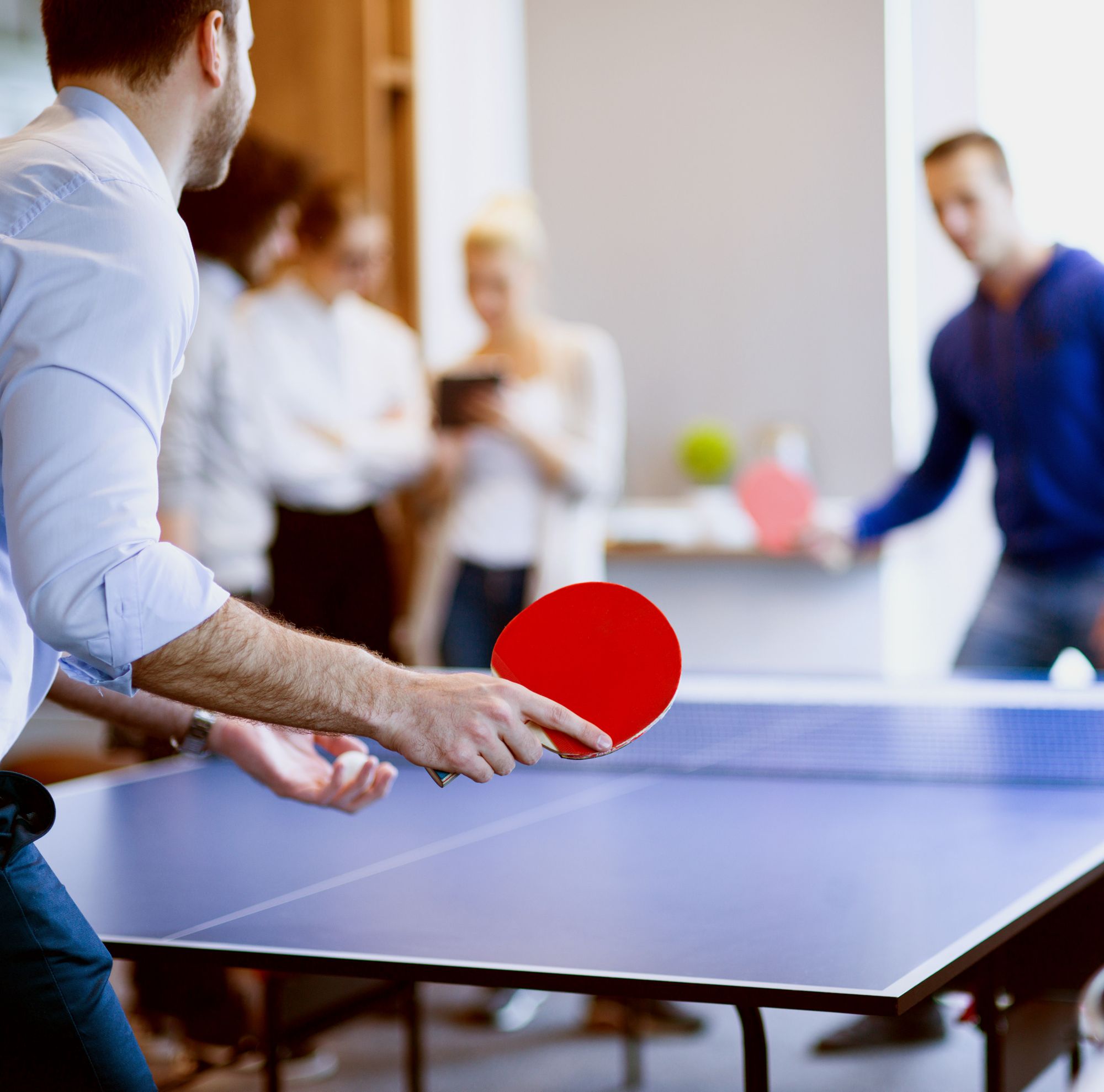 People playing table tennis 