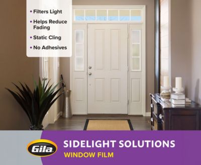 Gila Frosted Glass Sidelight Window Film on an entryway door.