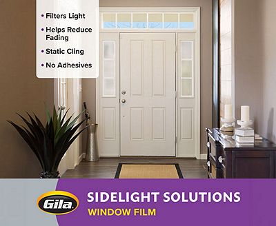 Gila Frosted Glass Sidelight Window Film on an entryway door.