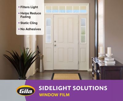 Gila Frosted Tiles Sidelight Window Film on an entryway door.