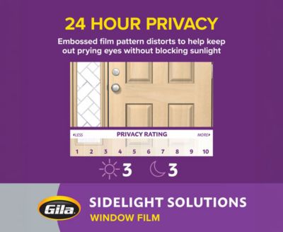 Gila Frosted Tiles Sidelight Window Film offers 24-hour privacy.