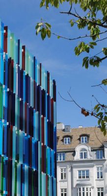 blue colored facade