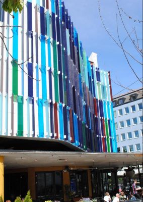 blue colored facade