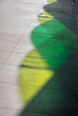 green colored facade of a stadium