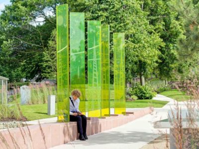 green colored installation in the park