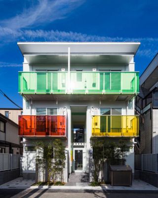 building with colorful balcony