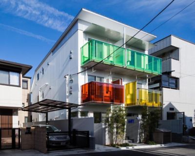 building with colorful balcony