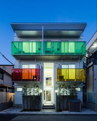 building with colorful balcony