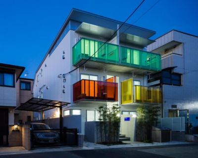 building with colorful balcony